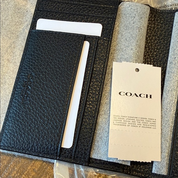 Coach Black Textured Leather Passport Holder - Picture 2 of 4